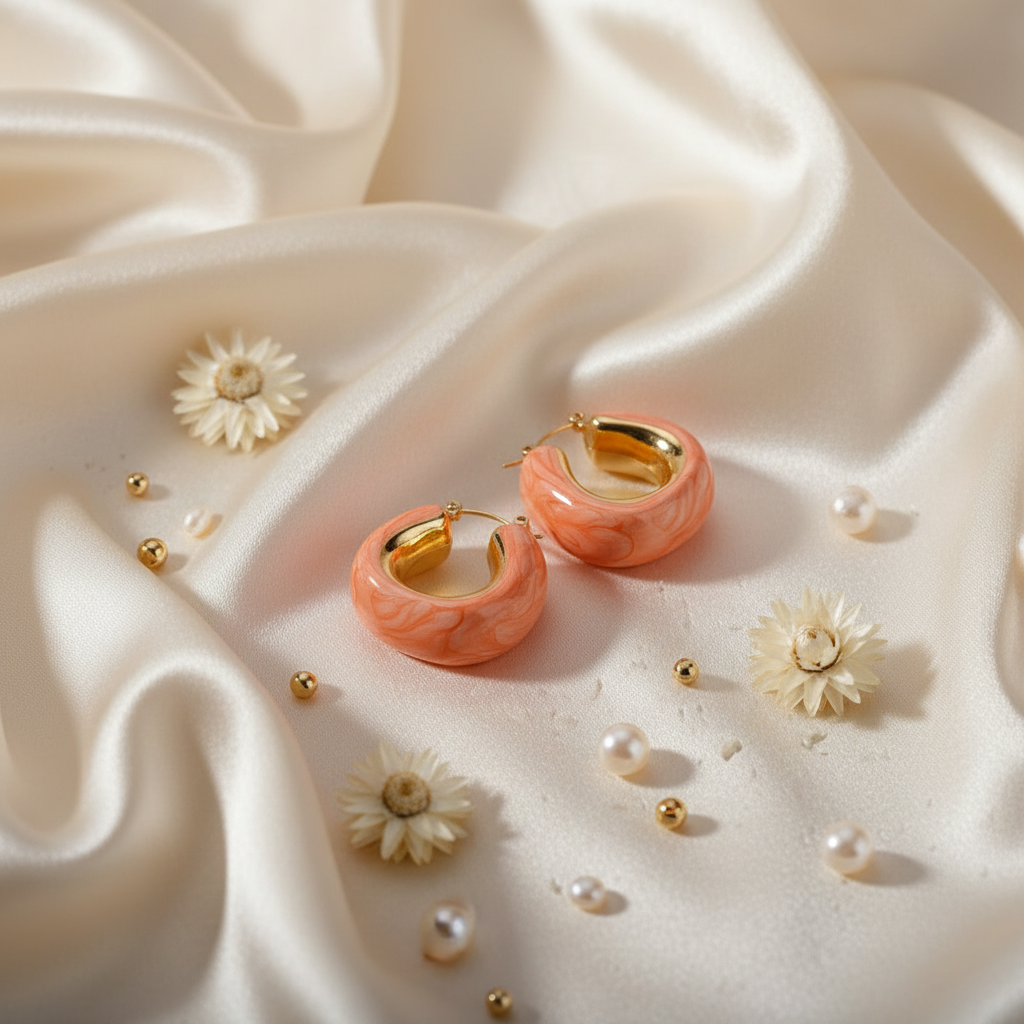 Boucles d'Oreilles Géométriques Émaillées