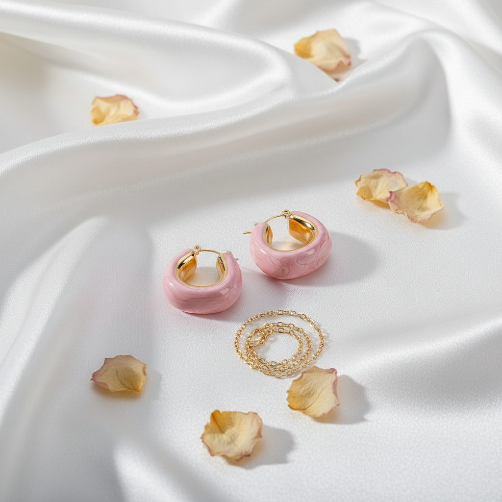 Boucles d'Oreilles Géométriques Émaillées