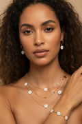 Mignon ensemble bracelets, boucles d'oreilles et colliers en acier inoxydable