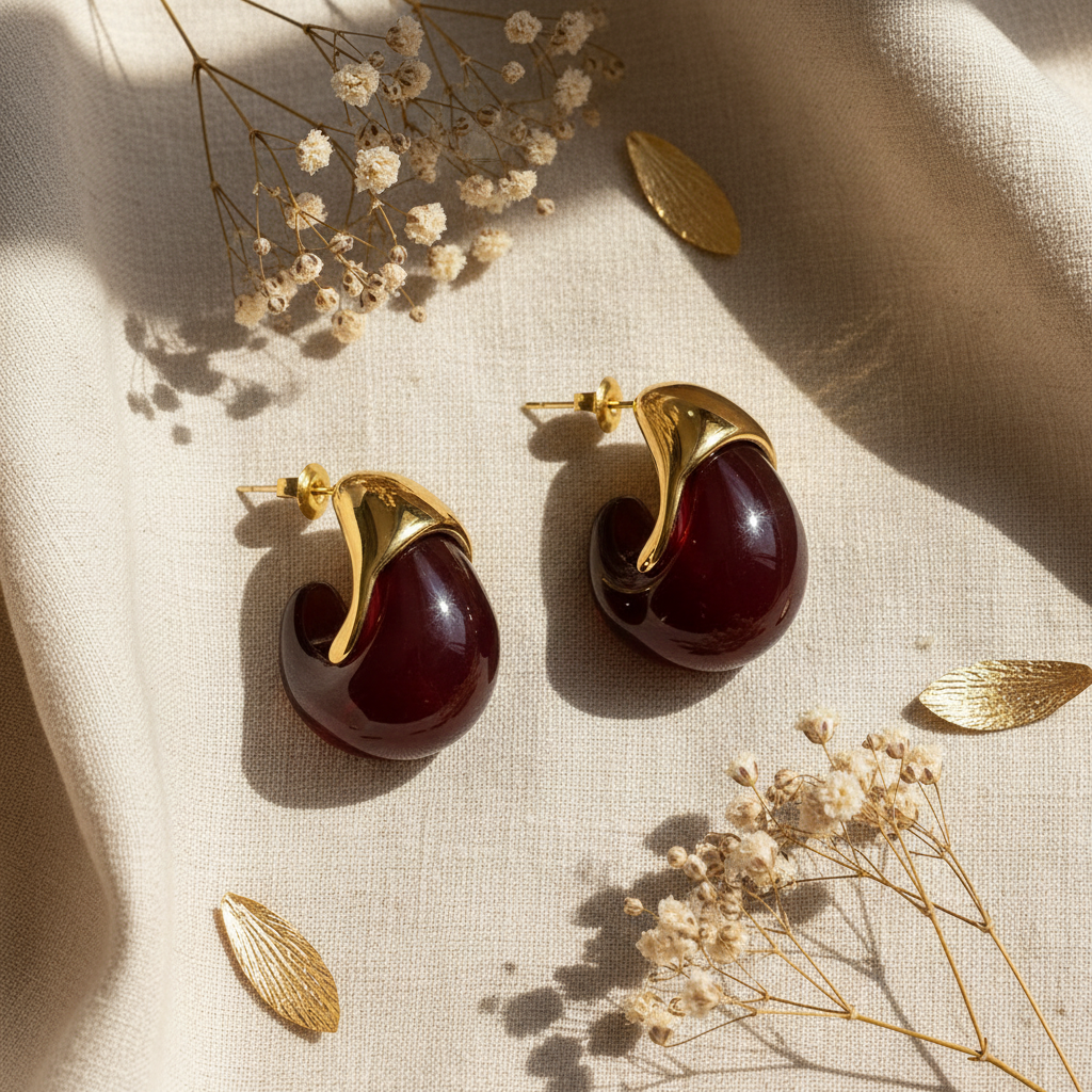 Boucles d'oreilles à clous en forme de goutte d'eau